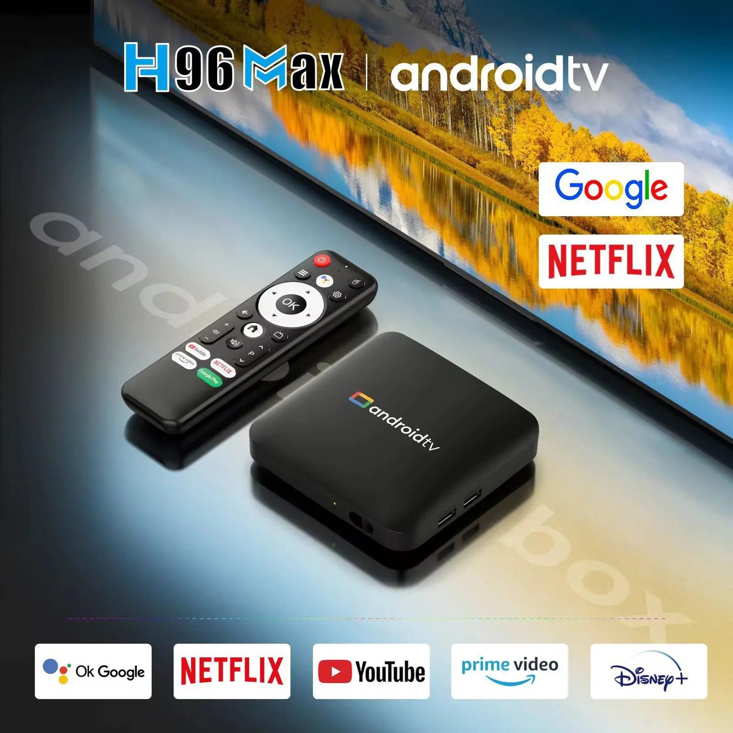 H96 Purple β Android 15 TV Box 8GB+128GB | Voice Remote | Bluetooth