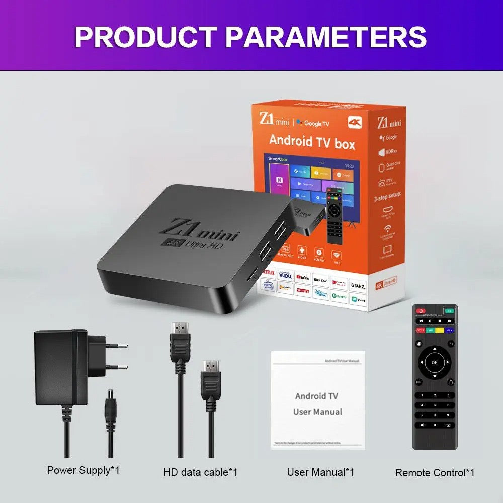 Z1 Mini – Android TV Box 8GB+128GB | Compact Design | Ultra-Fast Performance)