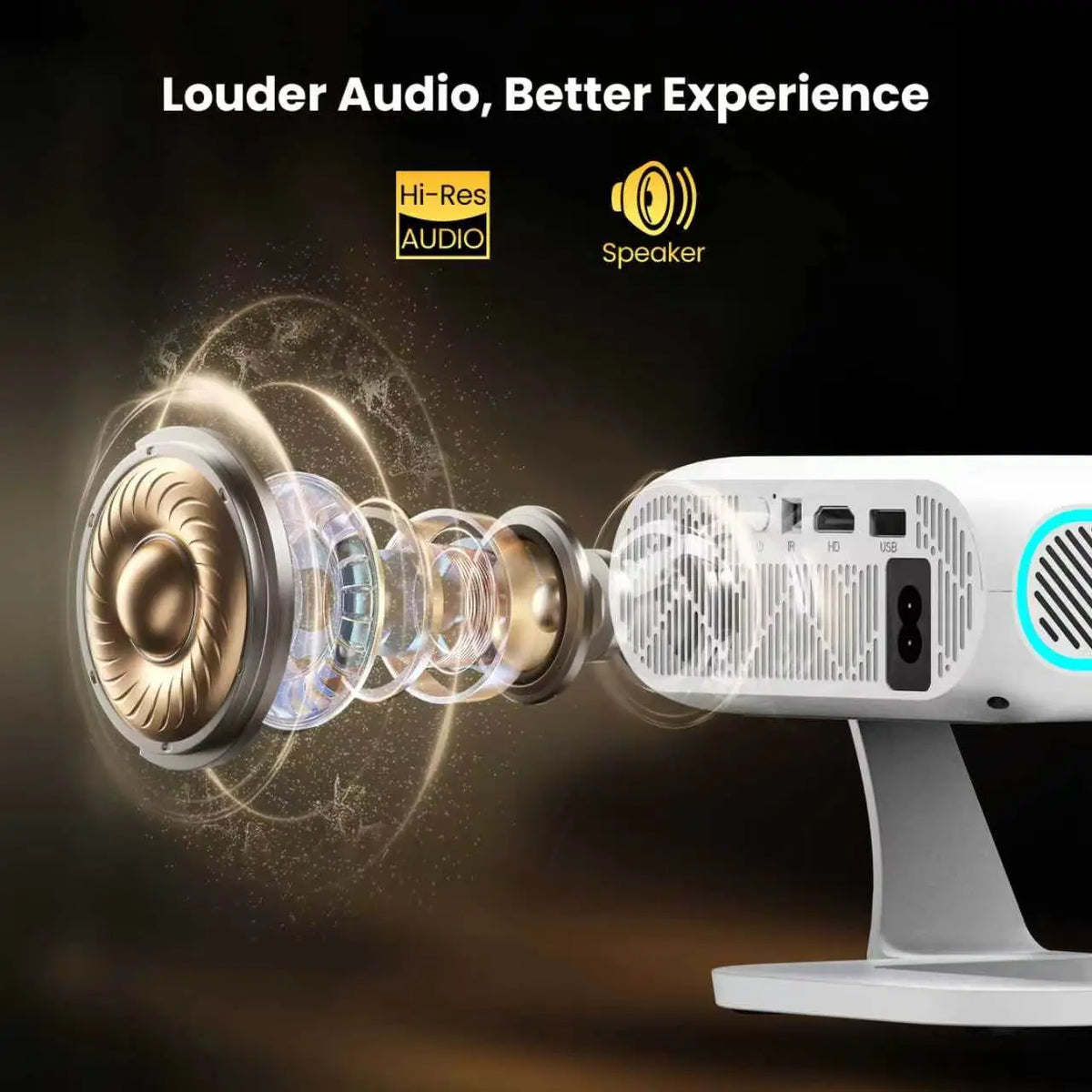XNano HA116 Smart Projector – Native 1080P | Android 14 | 350 ANSI | Auto Focus | WiFi & Bluetooth