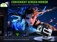 JY320 Smart Android Projector – 720P HD, Android 13, Dual WiFi & Bluetooth 5.1