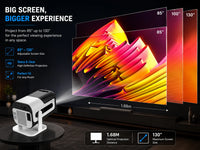 JY320 Smart Android Projector – 720P HD, Android 13, Dual WiFi & Bluetooth 5.1