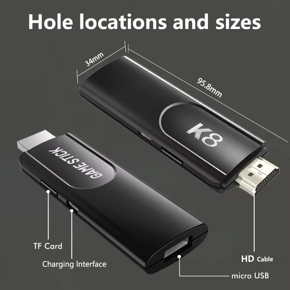 K8 HDMI Game Stick Lite – 30,000+ Retro Games, 2 Wireless Controllers
