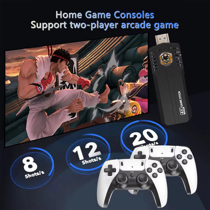 X8 Pro Gaming Stick – 64GB Card | 30,000+ Built-in Retro Games | Dual 2.4GHz Wireless Controllers | 4K HDMI Plug & Play Console