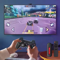 Q9 Pro Game Stick – 64GB TF Card | 30,000+ Built-In Games | Dual 2.4GHz Wireless Controllers | 4K HDMI Output | Plug & Play
