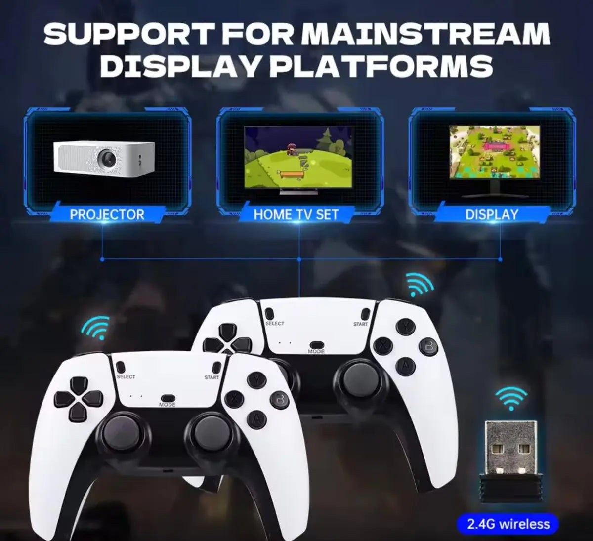 M15 (64GB) HDMI Game Stick Lite Console – 2.4G Wireless Controllers – 4K – 20,000 Video Game Retro Box – Plug and Play