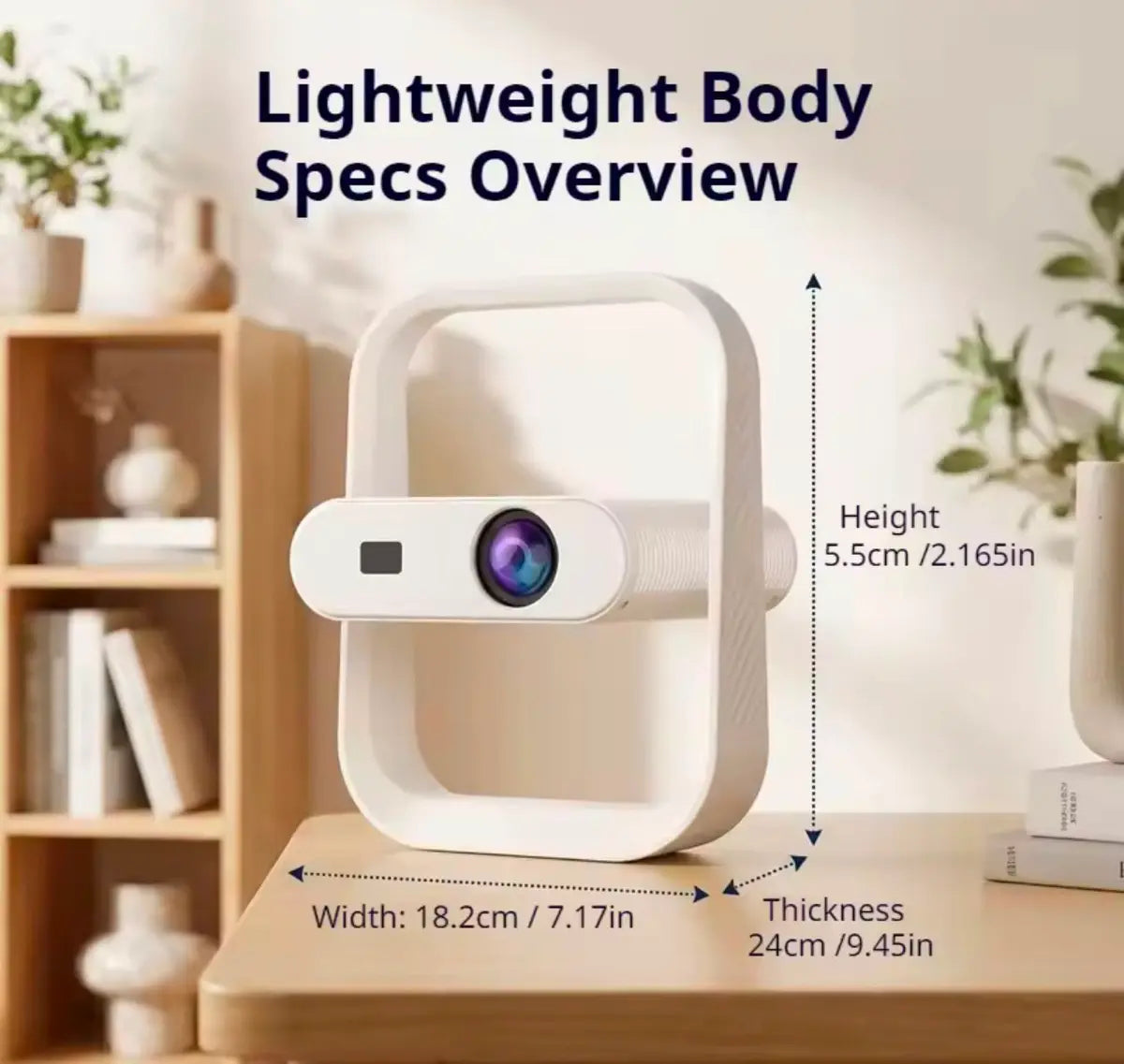 LQ70 HD Smart Projector – 180° Rotating | Android | WiFi 6 | Bluetooth | Home Theater