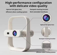 LQ70 HD Smart Projector – 180° Rotating | Android | WiFi 6 | Bluetooth | Home Theater