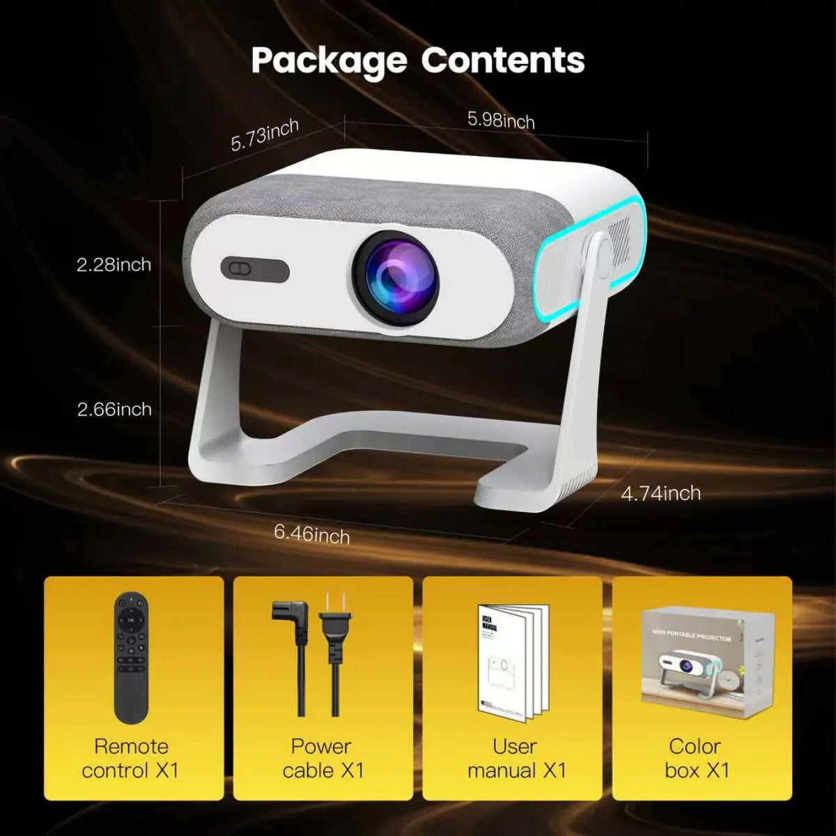 XNano HA116 Smart Projector – Native 1080P | Android 14 | 350 ANSI | Auto Focus | WiFi & Bluetooth